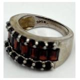 Sterling Silver Garnet Ring - Size 5.5