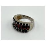 Sterling Silver Garnet Ring - Size 5.5