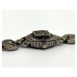 Hidden-Face Locket Watch with Filigree Bracelet