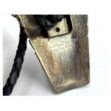 Native American Sterling Bolo Tie with Turquoise Inlay