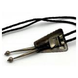 Native American Sterling Bolo Tie with Turquoise Inlay