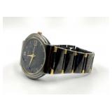 Pulsar Wristwatch - Black Dial, Gold Hands, Stainless Steel Band