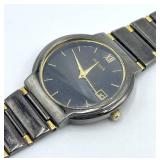 Pulsar Wristwatch - Black Dial, Gold Hands, Stainless Steel Band