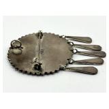 925 Taco Brooch/Pendant With Turquoise Mosaic Inlay