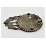 925 Taco Brooch/Pendant With Turquoise Mosaic Inlay