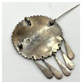 925 Taco Brooch/Pendant With Turquoise Mosaic Inlay