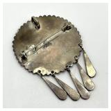 925 Taco Brooch/Pendant With Turquoise Mosaic Inlay