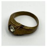HGE Carnaval Pimp Ring - Size 9 - Gold-Tone with Clear Gem