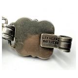 Mexican 925 Sterling Silver Black Onyx Square-Link Bracelet