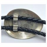 Navajo Sterling Silver Bolo Necklace - Turquoise & Coral Inlay