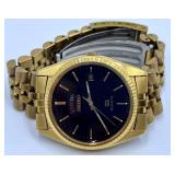 Seiko Mens Gold-Tone Quartz Day-Date Watch