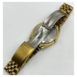 Seiko Mens Gold-Tone Quartz Day-Date Watch