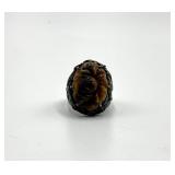 Chinese Export Sterling Amber Ring