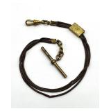 Mesh / Hair Pocket Watch Chain with T-Bar & Clip