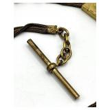 Mesh / Hair Pocket Watch Chain with T-Bar & Clip