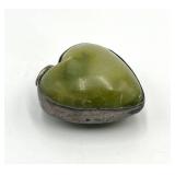 Jade Heart Pendant - Sterling Silver