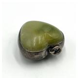 Jade Heart Pendant - Sterling Silver