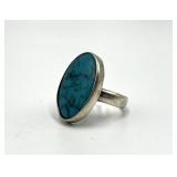 Turquoise Ring - 950 Silver