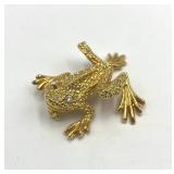 St. John Vintage Climbing Frog Brooch