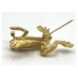 St. John Climbing Frog Brooch