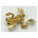 St. John Vintage Climbing Frog Brooch