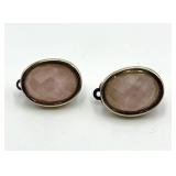 Simon Sebbag Designs 925 Pink Stone Clip-On Earrings