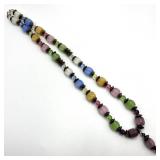 Colorful Glass Bead Necklace & Bracelet Set