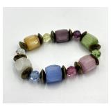 Colorful Glass Bead Necklace & Bracelet Set