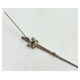 Sterling Sword Pin Brooch