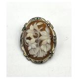 Floral Cameo Brooch
