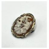 Floral Cameo Brooch