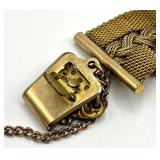 Mesh Pocket Watch Fob - Gold-Tone with Chain