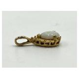 Gold Opal Teardrop Pendant