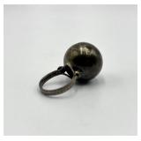 Sterling Silver Ball Ring - Size 5