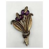 Sterling Silver Hat Pin - Floral Bouquet