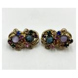 Vintage Rhinestone Clip-On Earrings
