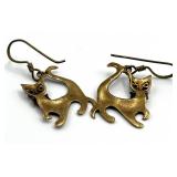 Antique Bronze Cat Earrings