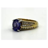 Tanzanite Diamond Ring 18K Gold