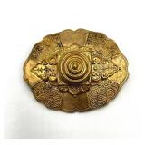 Antique Gold-Tone Filigree Brooch Pin