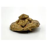 Antique Gold-Tone Filigree Brooch Pin