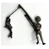 Vintage Silver Boy Fishing Pin