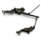 Vintage Silver Boy Fishing Pin