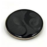 Sterling Glass Disc Pin