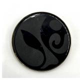 Sterling Glass Disc Pin