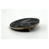 Sterling Glass Disc Pin