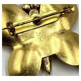 Gold-Tone Butterfly Brooch Pin