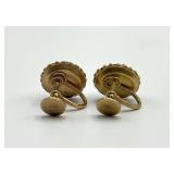 Faux Pink Fire Opal Screw-On Earrings