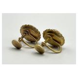 Faux Pink Fire Opal Screw-On Earrings