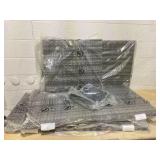 Outsunny 113 Gallon Rattan Deck Box, Waterproof Outdoor Storage Container, Dark Gray - Ideal for Patio Furniture Cushions, Pool Toys & Garden Tools (Missing Hardware)