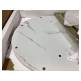 Costway Oval coffee table, 2-tier wooden accent table, white